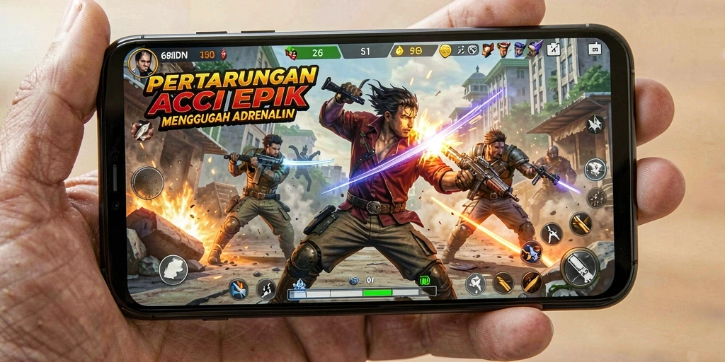Tampilan gameplay mengesankan dari 68IDN dengan aksi bertempur yang seru.