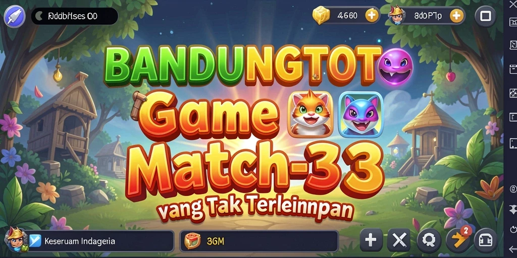 Tampilan gameplay seru di BANDUNGTOTO dengan aksi Match-3.