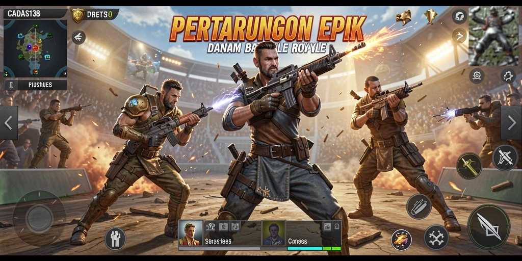 Gameplay menarik di dalam CADAS138 dengan aksi Battle Royale intens.
