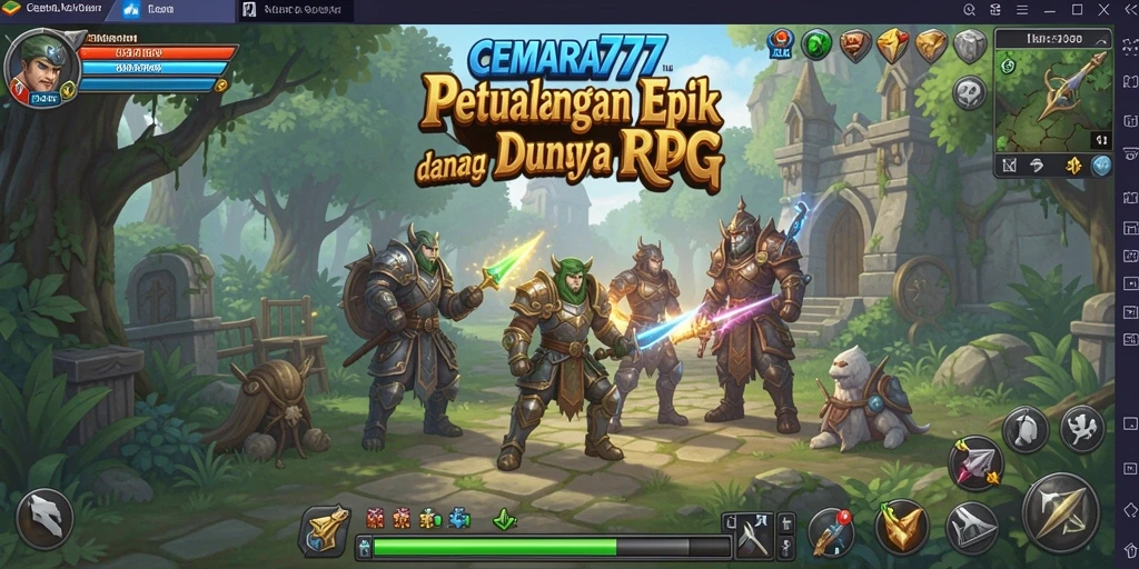 Screenshot CEMARA777 memperlihatkan aksi seru dalam pertempuran RPG.