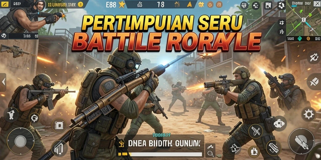 Gameplay seru E88 dengan pertempuran Battle Royale yang intens.