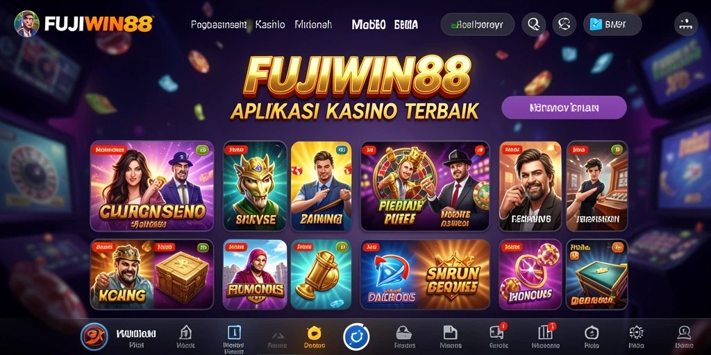 Screenshot utama FUJIWIN88 menampilkan antarmuka permainan Kasino yang mengasyikkan.