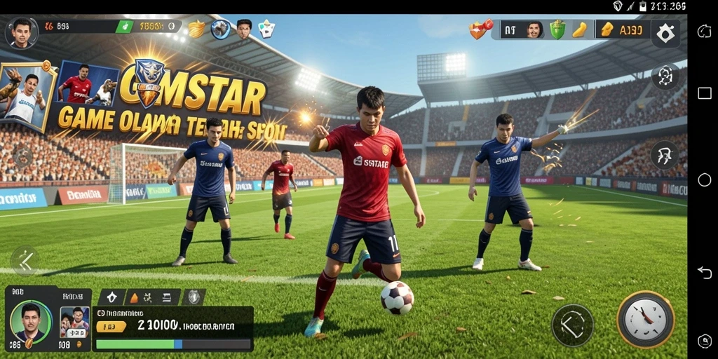 Screenshot gameplay GMSTAR dengan aksi olahraga yang seru