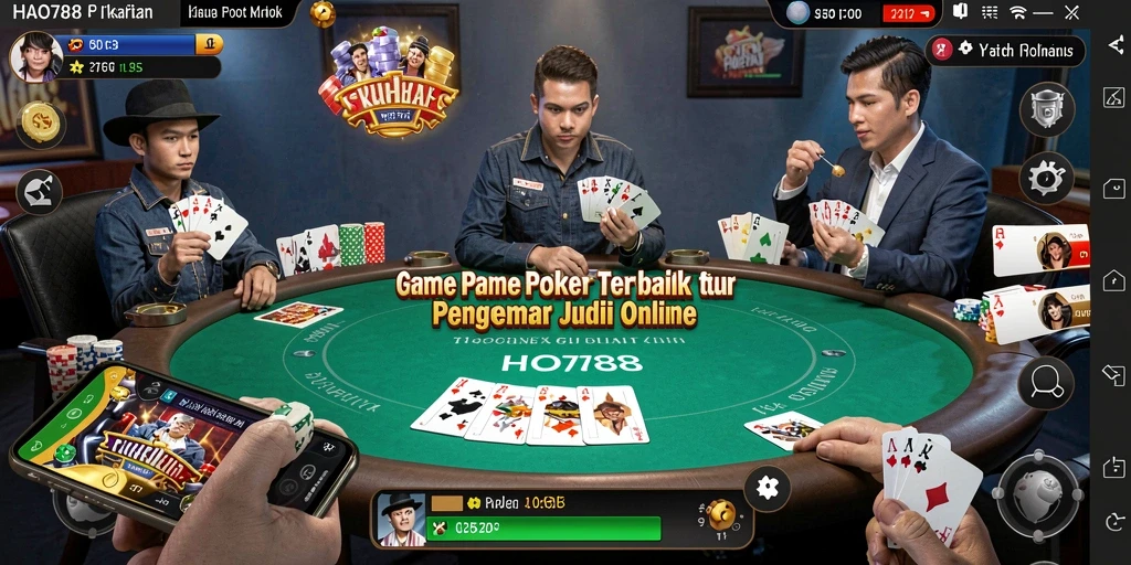 Gambar menunjukkan gameplay seru saat bermain poker di HAO788.