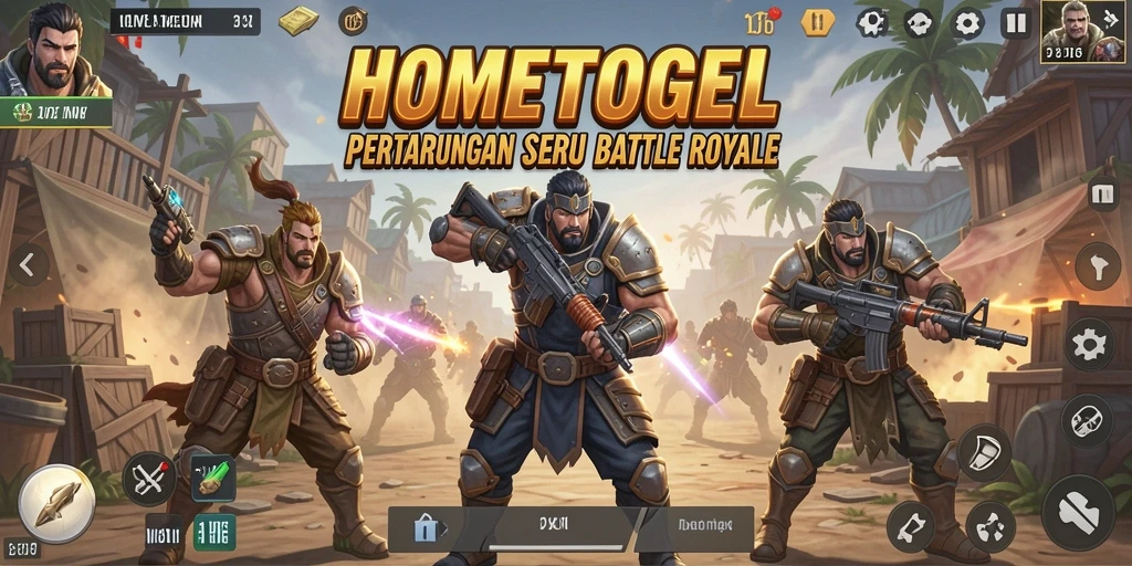 Gameplay seru HOMETOGEL di arena Battle Royale.