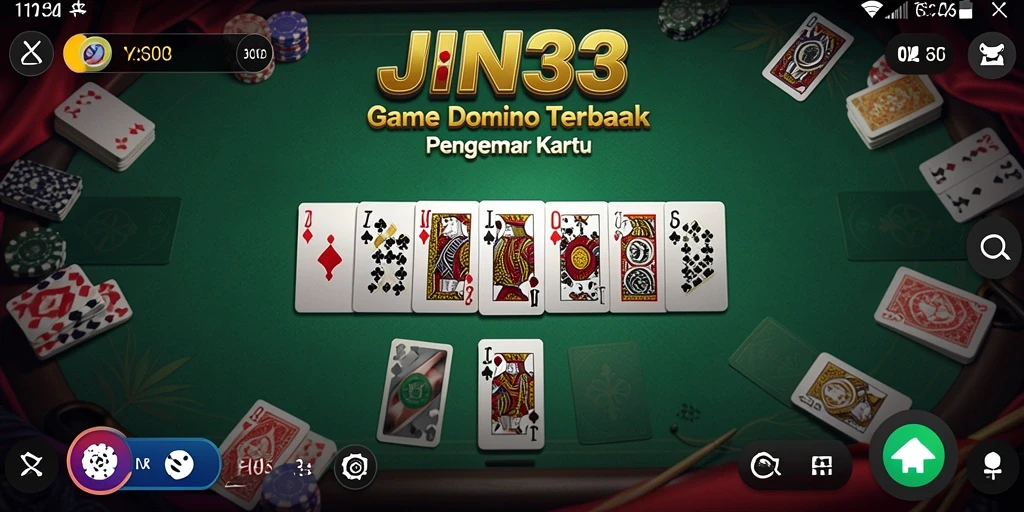 Tampilan gameplay menarik dalam JIN33 dengan kartu Domino.