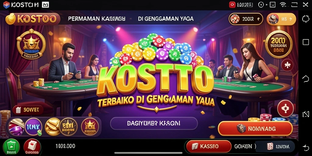 Screenshot KOSTOTO menunjukkan pengguna menikmati permainan kasino secara interaktif.
