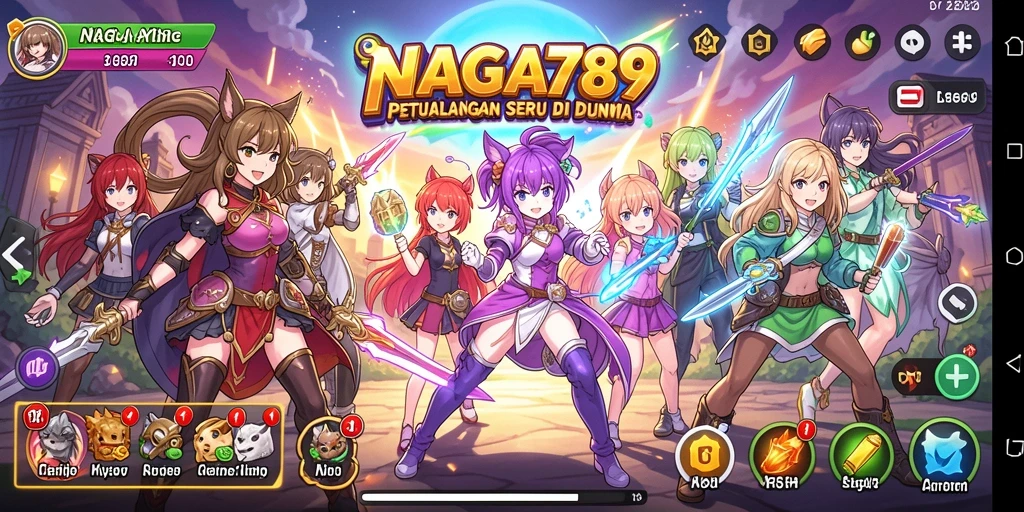 Tampilan gameplay menakjubkan dari NAGA789 dengan karakter anime hidup.