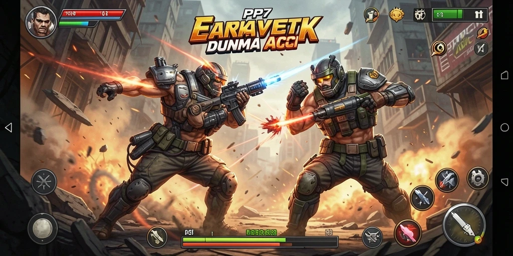 Gameplay PP7 menampilkan aksi seru dan pertarungan yang mendebarkan.