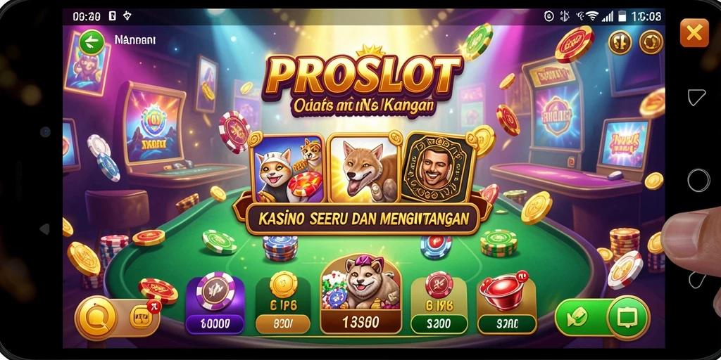 Tangkapan layar utama PROSLOT menampilkan aksi permainan Kasino yang seru.