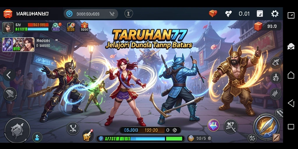 Screenshot gameplay TARUHAN77 yang menampilkan eksplorasi dunia yang luas.