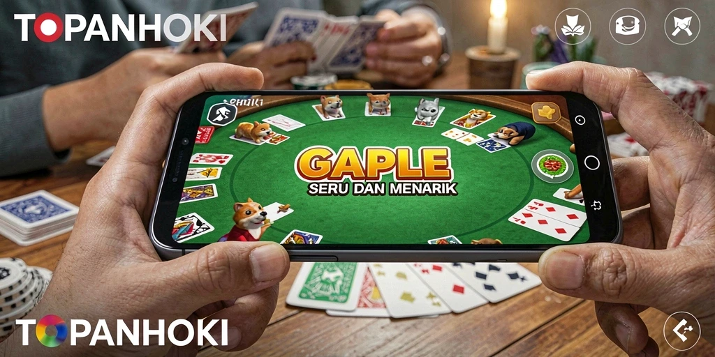 Screenshot menunjukkan aksi seru dalam permainan Gaple.